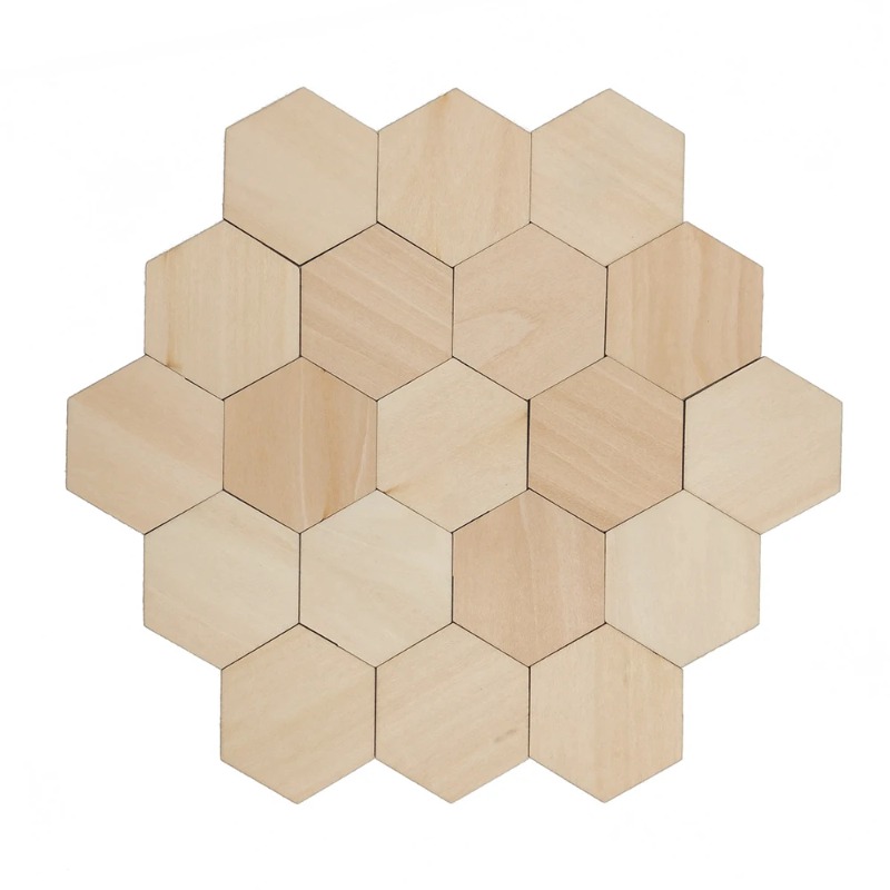Craft Embellishments - 10–120 mm hölzerne sechseckige leere Scheiben,