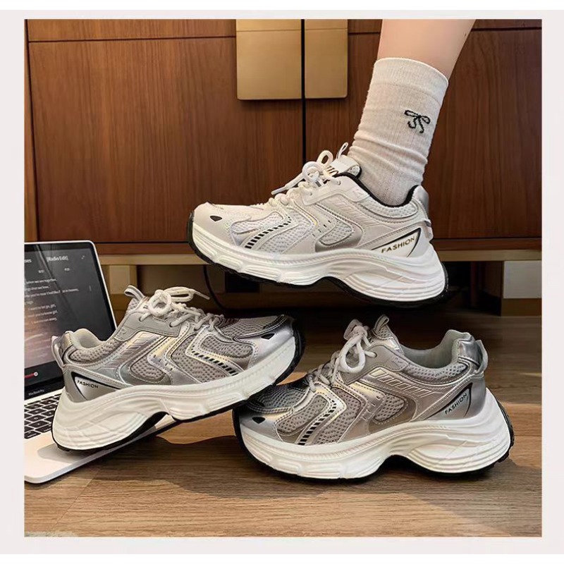 Guipure Lace Panel - 2026 Frühling Damen Unky Dad Sneakers