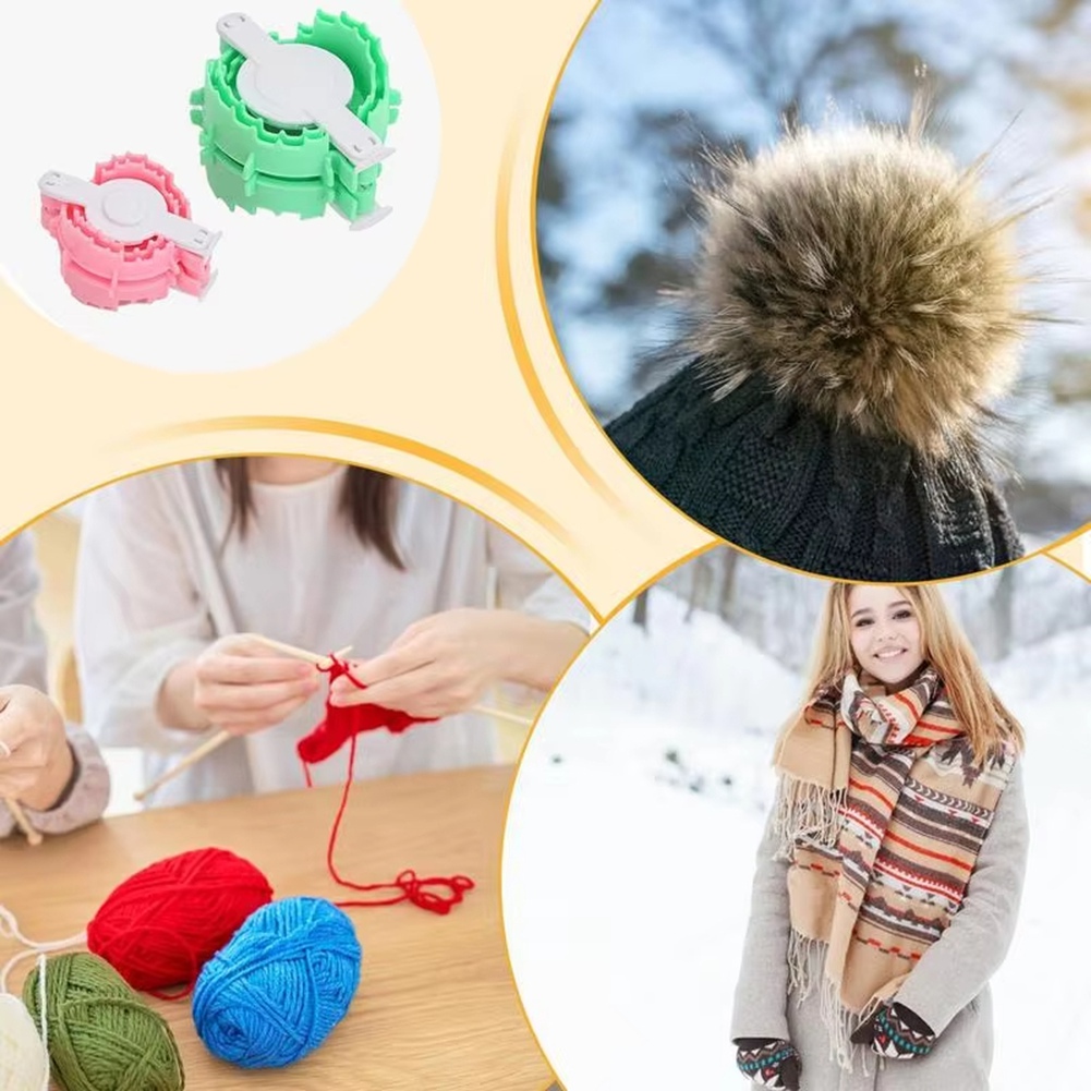Pom Pom Maker Tool - AC76-Pom-Pom-Maker Flauschball-Webwerkzeug Herzförmiger Häkelgarn-Pom-Pom-Maker 2 Stück