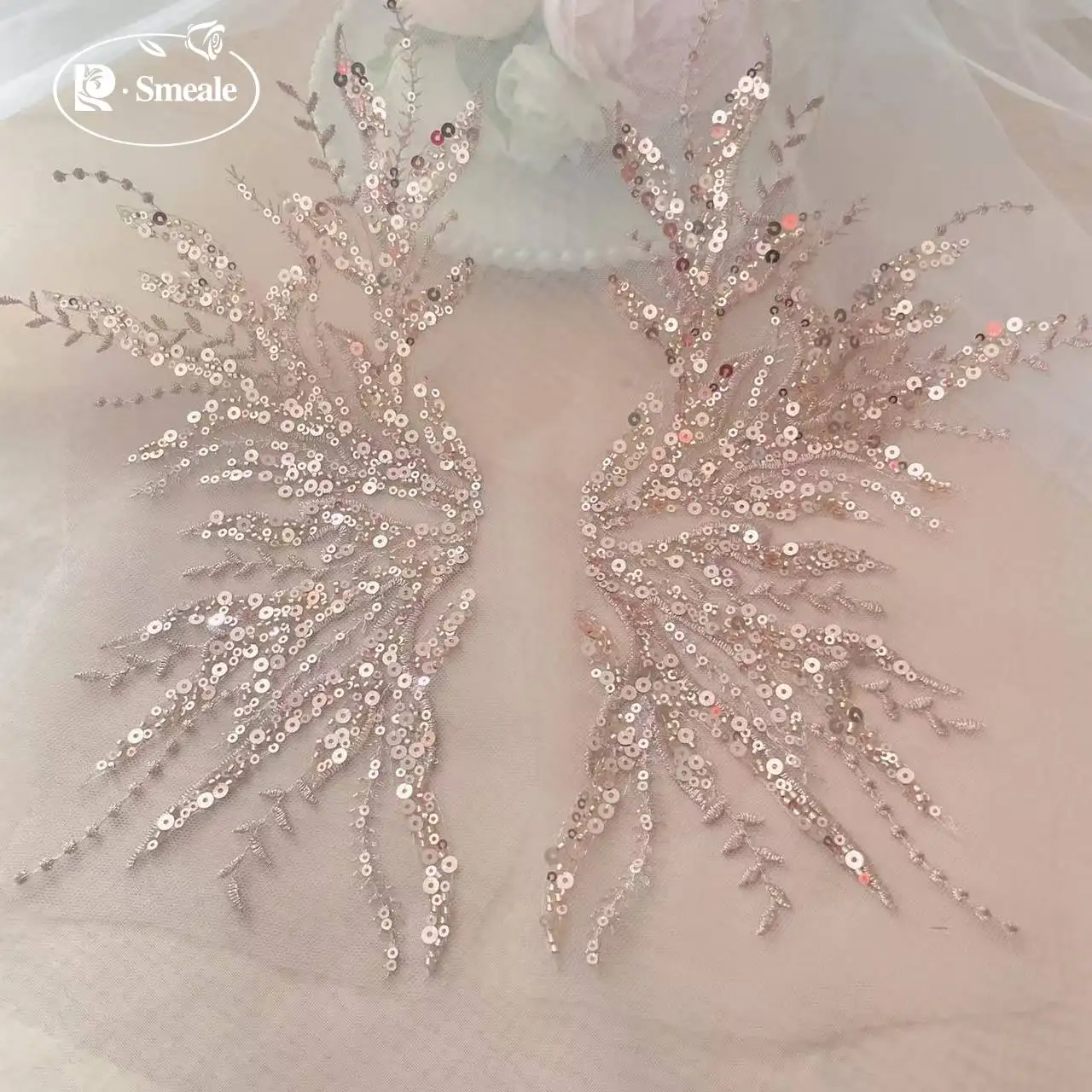 5 Paar – 2 Paar. Roségold-Pail – Applique Patch Flower Bewertung und Preis