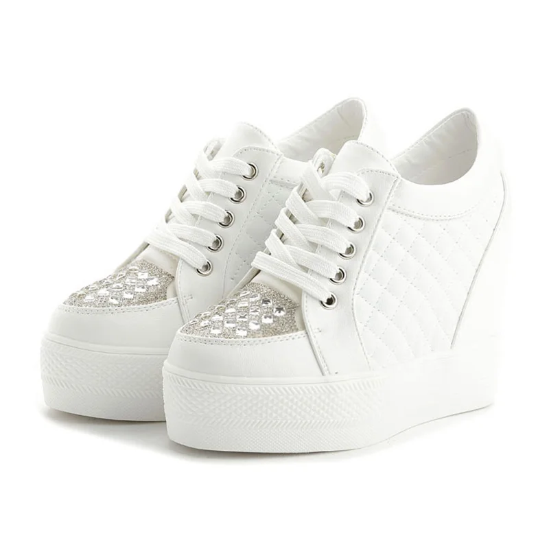 Mode Turnschuhe Frauen Plattfo – Crystal Mesh Fabric Bewertung und Preis