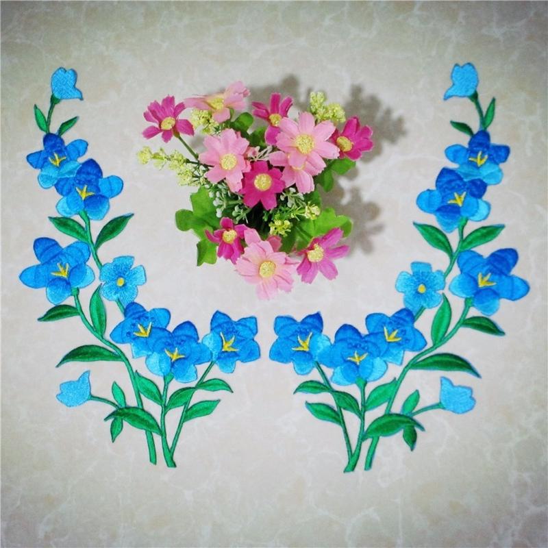 1/2 stücke schöne blaue Blume  – Applique Patch Flower Bewertung und Preis