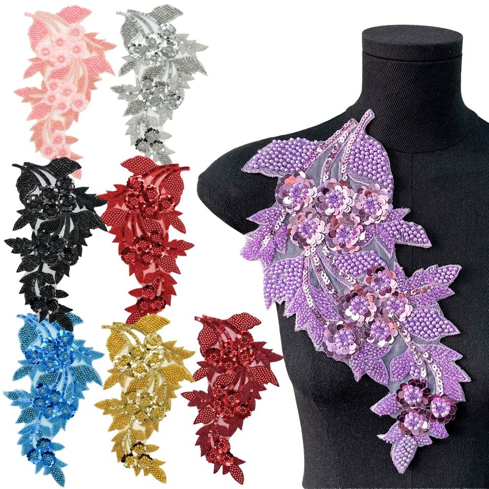 Modische 3D-Pailletten-Blumen- – Applique Patch Flower Bewertung und Preis
