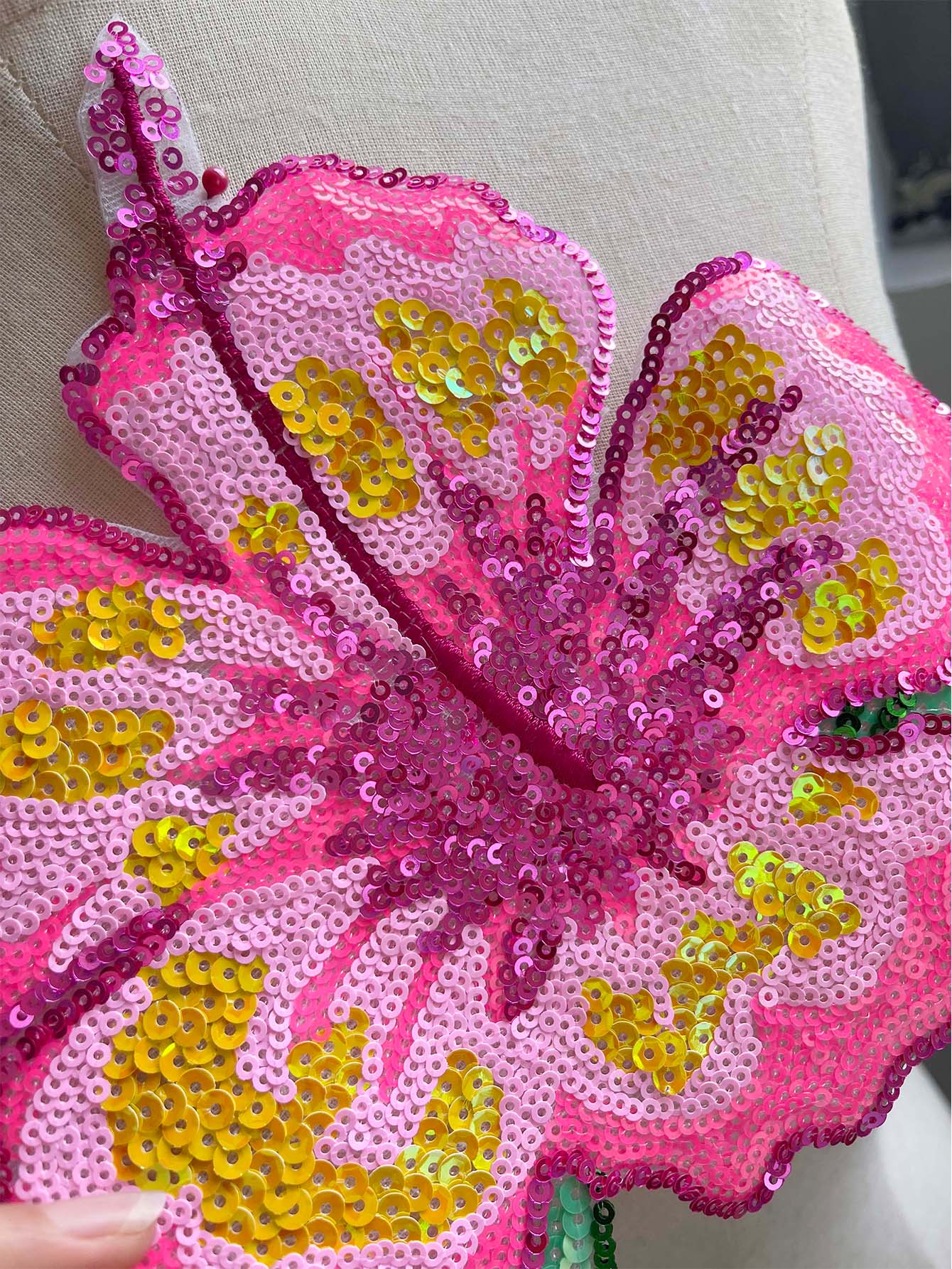 1 Stück 26 cm glänzende rosa P – Applique Patch Flower Bewertung und Preis